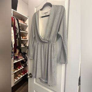 Express faux wrap top dress